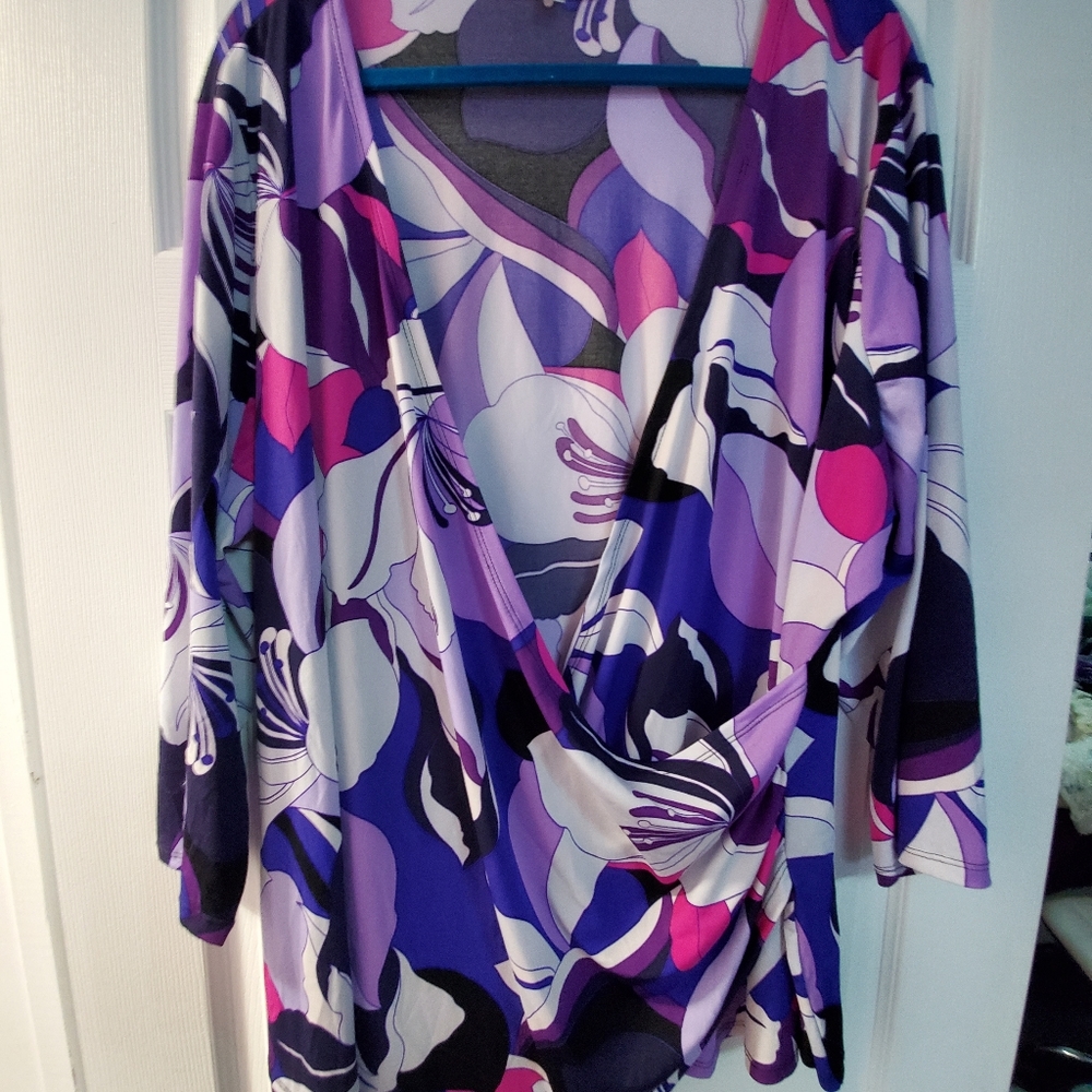 Plus size faux wrap top